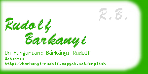 rudolf barkanyi business card